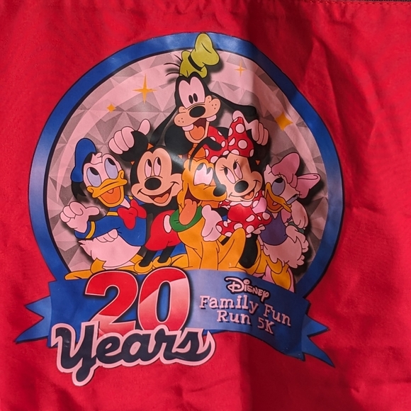 Disney parks 20 years family fun run 5K volunteer red jacket with hood, Small - Picture 3 of 6